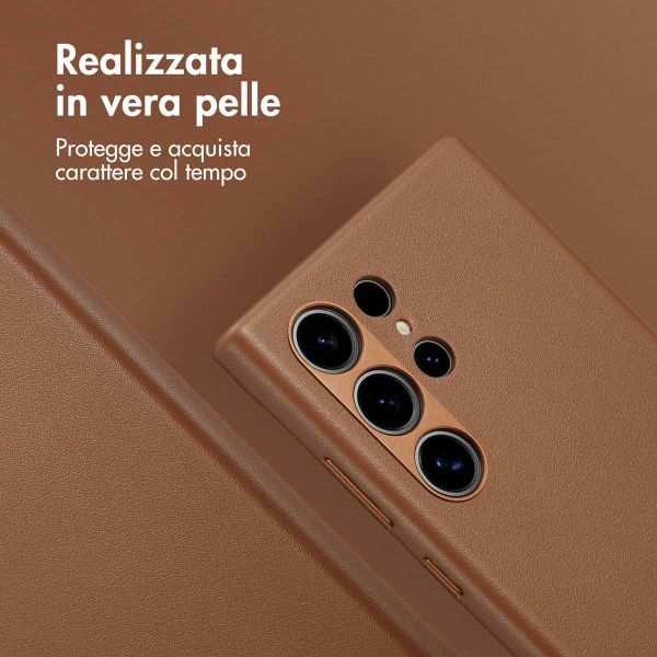 Accezz Cover in Pelle con MagSafe Samsung Galaxy S24 Ultra - Sienna Brown