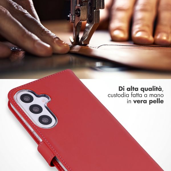 Selencia Cover a libro in vera pelle Samsung Galaxy S26 FE - Rosso