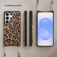 Selencia Cover per telefono Nova con cordino e portacarte Samsung Galaxy S26 Ultra - Leopard