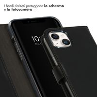 Selencia Cover a libro in vera pelle Apple iPhone 15 Plus - Nero