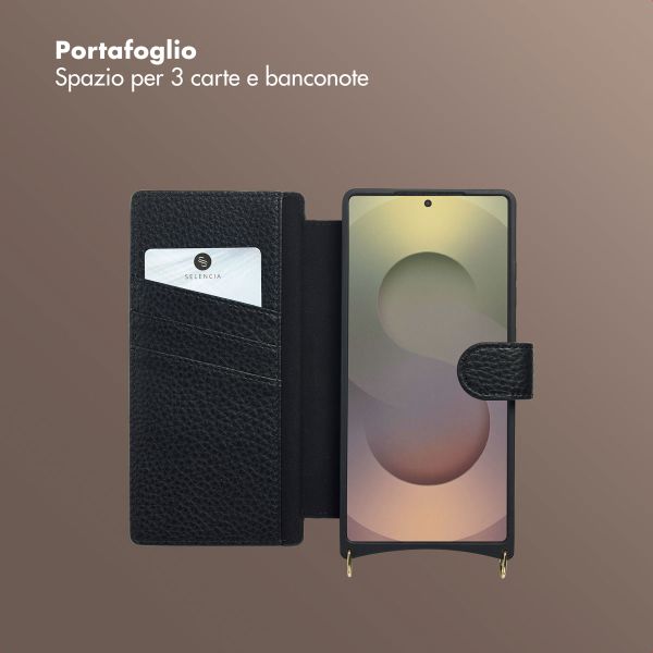 Selencia Cover Riva con MagSafe e cordino Samsung Galaxy S25 Ultra - Nero