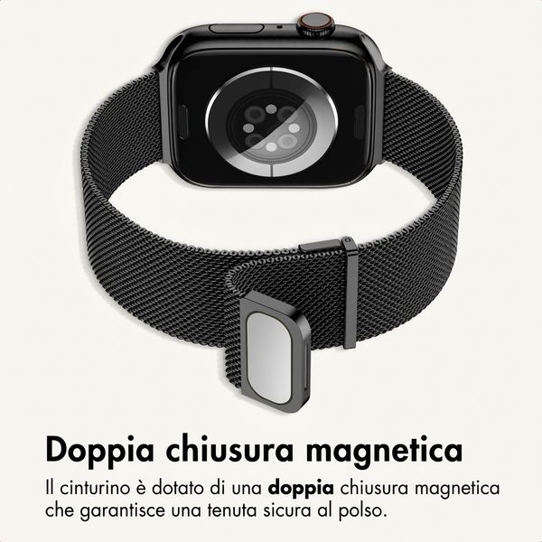 imoshion Milanees magnetisch bandje Apple Watch | 44/45/46/49 mm - Zwart