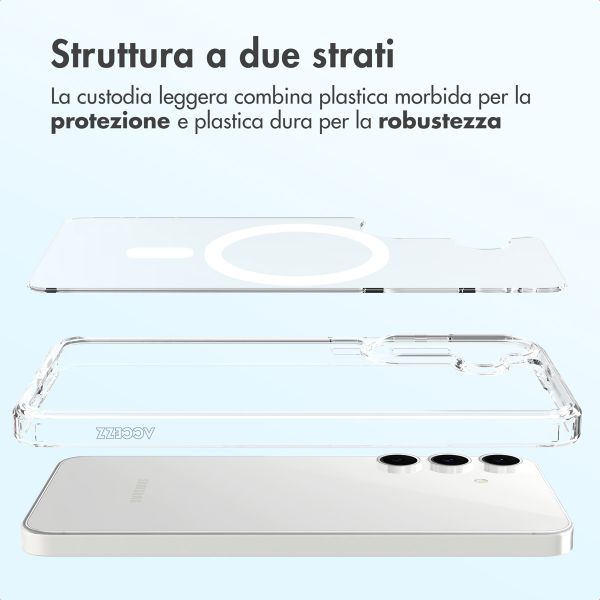 Accezz Cover posteriore Xtreme Impact con MagSafe Samsung Galaxy S25 FE - Trasparente