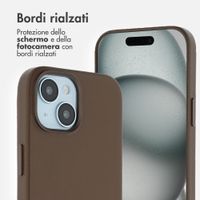 Accezz Cover in Pelle con MagSafe Apple iPhone 15 - Marrone caffè