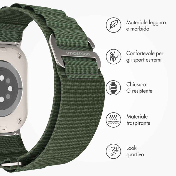 imoshion Cinturino in nylon Alpine Apple Watch | 44/45/46/49 mm - Verde