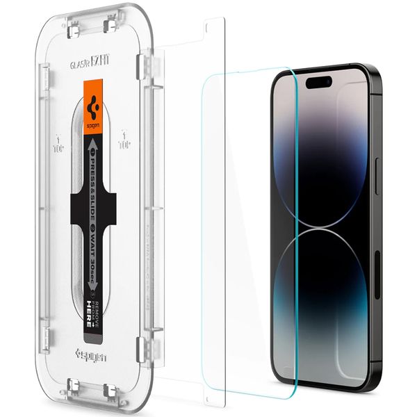 Spigen Vetro temperato GLAStR EZ Fit, confezione da 2 + Applicatore Apple iPhone 14 Pro Max