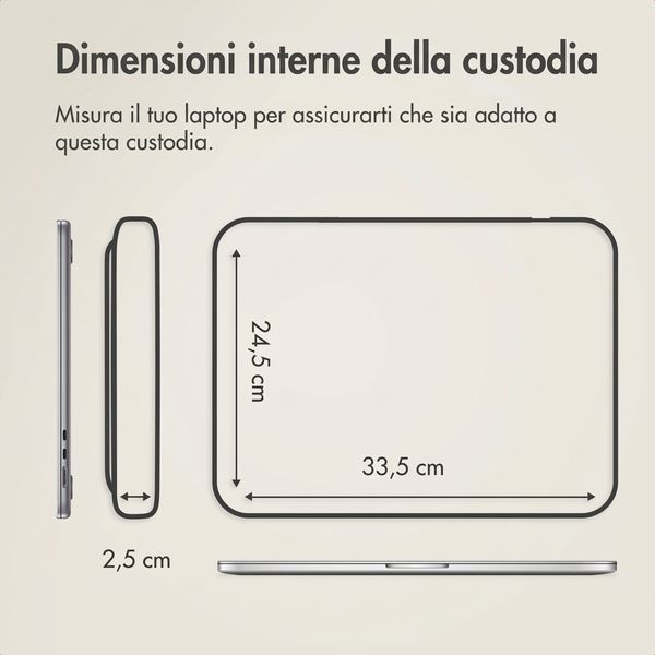 Accezz Custodia per laptop Leather con cerniera 15-16 pollici - Beige