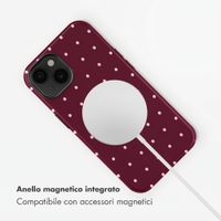 Selencia Cover posteriore Vivid con MagSafe Apple iPhone 14 - Happy Dots Burgundy