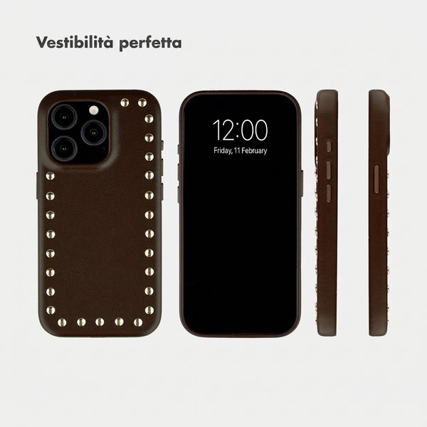 Selencia Cover posteriore Studs con MagSafe Apple iPhone 15 Pro - Cacao Crush