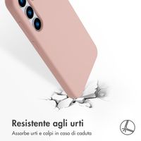 Accezz Cover in silicone liquido con MagSafe Samsung Galaxy S25 Plus - Rosa