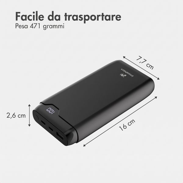 imoshion Powerbank - 27.000 mAh - Quick Charge e Power Delivery - 30W - Nero