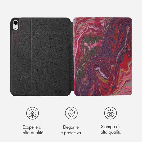 Selencia Cover per tablet Vivid Apple iPad 11 (2025) 11 pollici A16 / iPad 10 (2022) 10.9 pollici - Marble Plum