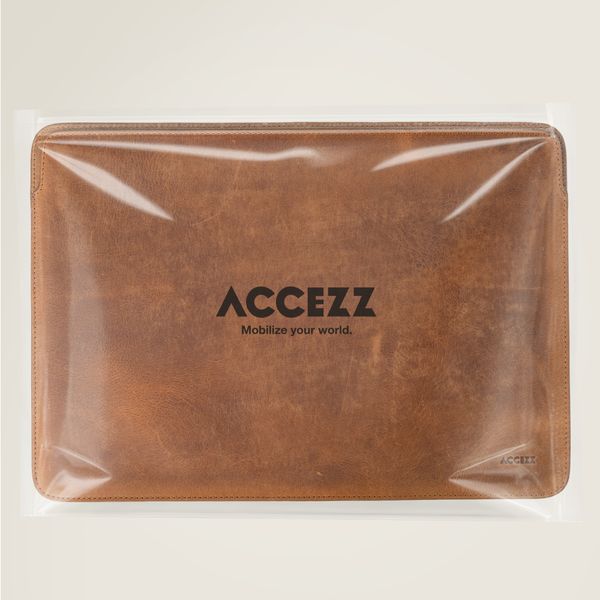 Accezz Cover in pelle per Apple MacBook 15 pollici - Laptopsleeve - Cognac