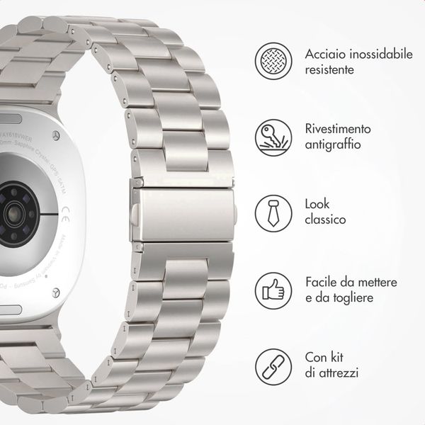 imoshion Cinturino in acciaio Samsung Galaxy Watch 8 (40/44mm) / Classic (46mm) - Luce stellare