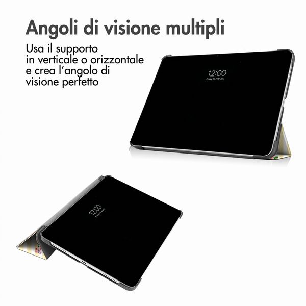 imoshion Cover Trifold Design Apple iPad Air 11 pollici (2026) M4 / (2025) M3 / (2024) M2 / Air 5 (2022) / Air 4 (2020) - Garden Stripes