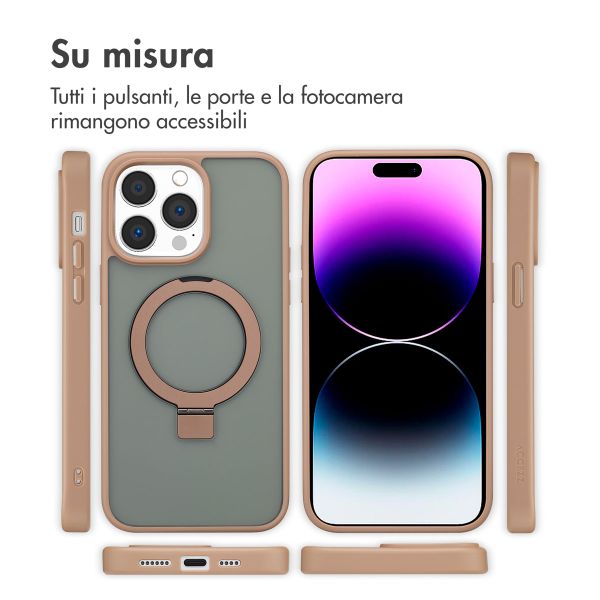 Accezz Cover con anello e supporto con MagSafe Apple iPhone 14 Pro Max - Marrone