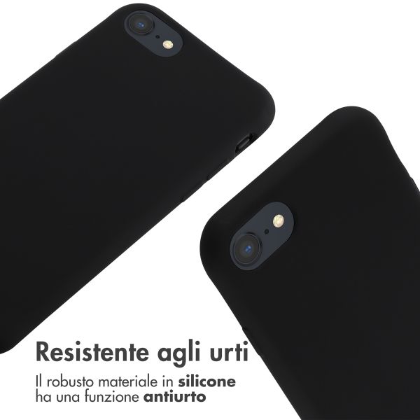 imoshion Cover in Silicone con Cordino Apple iPhone SE (2022 / 2020) / 8 / 7 - Nero