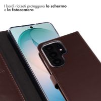 Selencia Cover a libro in vera pelle Samsung Galaxy S26 Ultra - Marrone