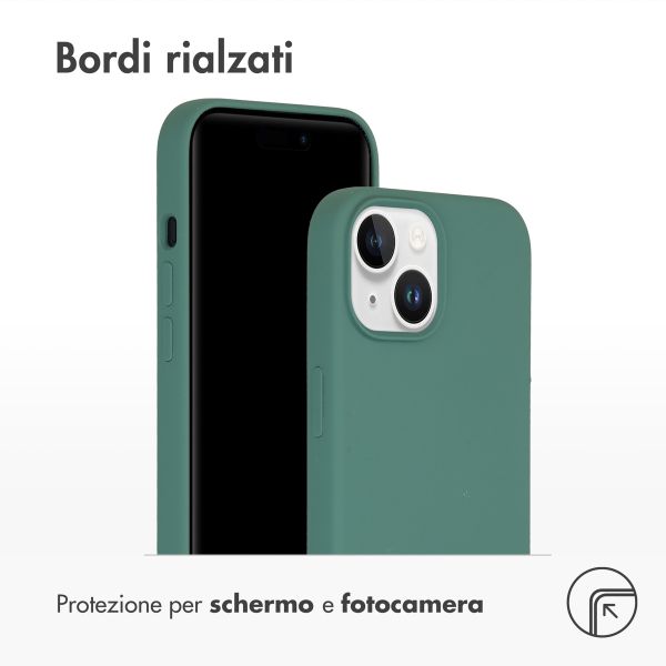 Accezz Cover in silicone liquido con MagSafe Apple iPhone 15 - Verde scuro
