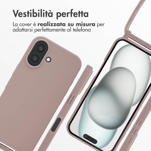 imoshion Cover in Silicone con Cordino Apple iPhone 16 - Sand Pink
