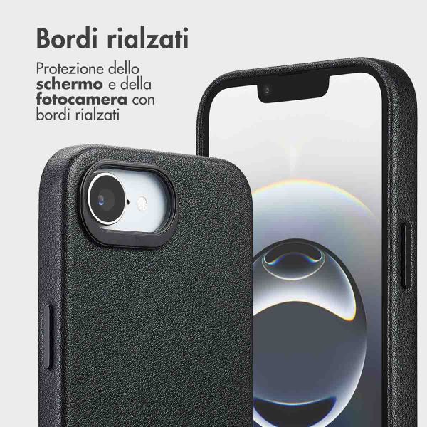 Accezz Cover in pelle 2 in 1 con MagSafe Apple iPhone 17e / 16e - Onyx Black