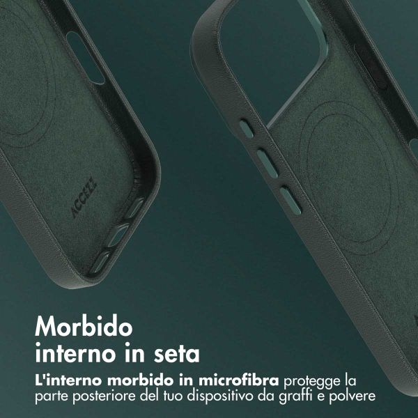 Accezz Cover in Pelle con MagSafe Apple iPhone 17 Pro - Cedar Green