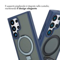 Accezz Cover con anello e supporto con MagSafe Samsung Galaxy S24 Ultra - Blu