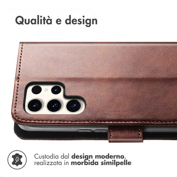 imoshion Cover a libro di Lusso Samsung Galaxy S23 Ultra - Marrone scuro