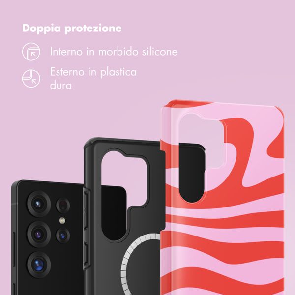 Selencia Cover posteriore Vivid con MagSafe Samsung Galaxy S25 Ultra - Dream Swirl Pink