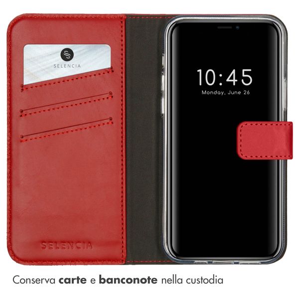 Selencia Cover a libro in vera pelle Apple iPhone 12 (Pro) - Rosso