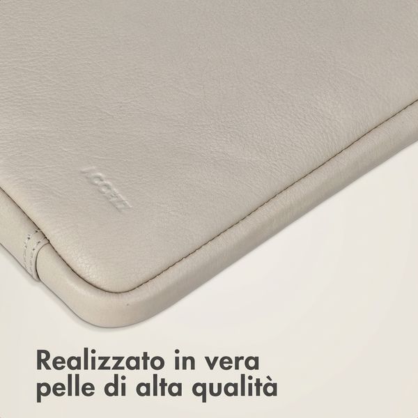 Accezz Custodia per laptop Leather con cerniera 13-14 pollici - Beige