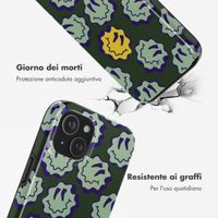 Selencia Cover posteriore Vivid con MagSafe Apple iPhone 15 - Wavy Smiley Green