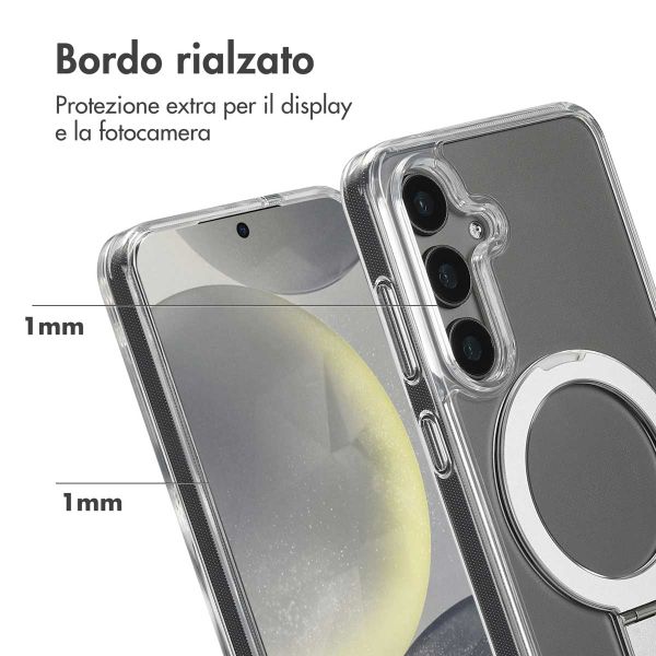 Accezz Cover con anello e supporto con MagSafe Samsung Galaxy S24 - Trasparente