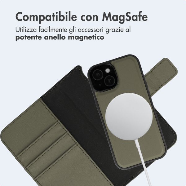 imoshion Cover a libro di lusso 2-in-1 rimovibile Apple iPhone 15 - Verde