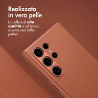 Accezz Cover in pelle 2 in 1 con MagSafe Samsung Galaxy S24 Ultra - Sienna Brown