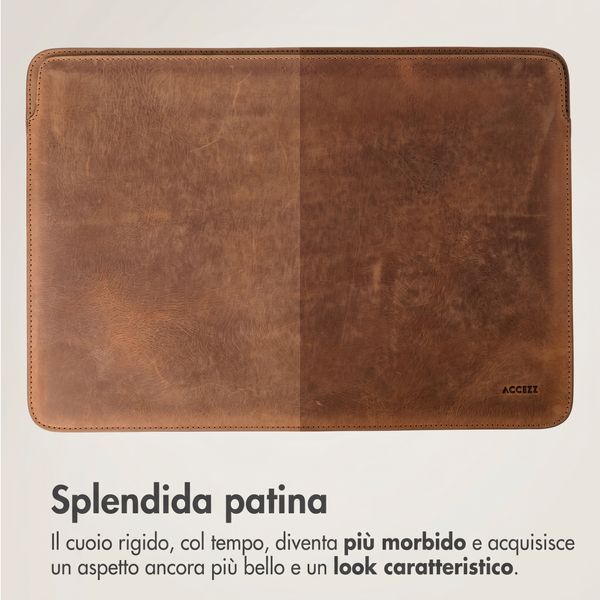 Accezz Cover in pelle per Apple MacBook 14 pollici - Laptopsleeve - Cognac
