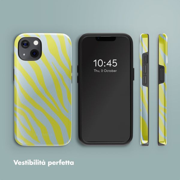 Selencia Cover posteriore Vivid con MagSafe Apple iPhone 13 - Zebra Winter Sky Titanium Yellow