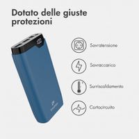 imoshion Powerbank da 20.000 mAh - Caricabatterie rapido da 22,5 W - USB-C / USB-A - Blu