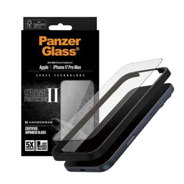 PanzerGlass Vetro temperato in ceramica con applicatore Apple iPhone 17 Pro Max