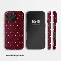 Selencia Vivid Backcover met MagSafe Apple iPhone 16 Pro Max - Happy Dots Burgundy
