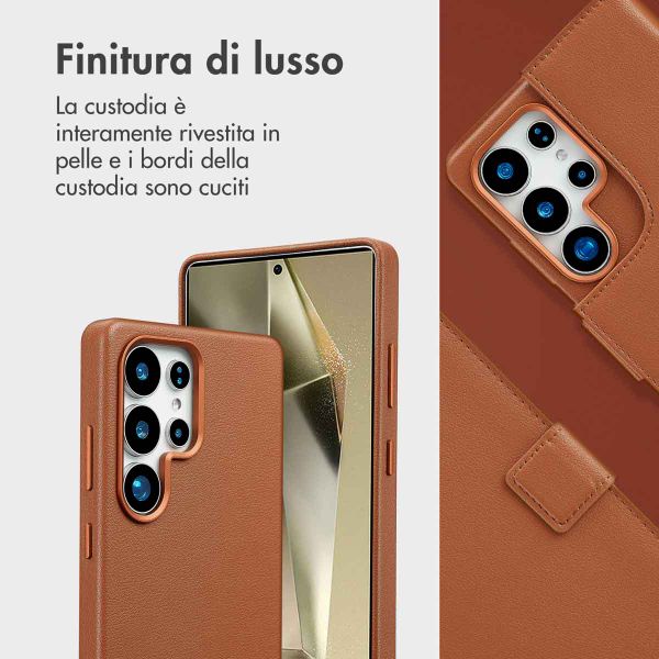 Accezz Cover in pelle 2 in 1 con MagSafe Samsung Galaxy S25 Ultra - Sienna Brown