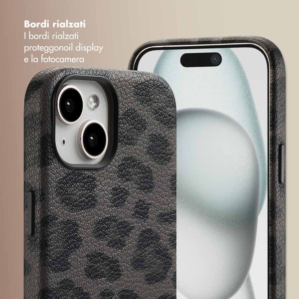 Selencia Cover Sabi Stampa pantera con MagSafe Apple iPhone 15 - Midnight Black