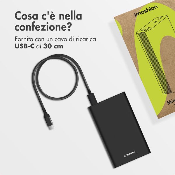 imoshion Powerbank in alluminio Ultra Series 20.000 mAh - Ricarica rapida fino a 33 watt - Nero