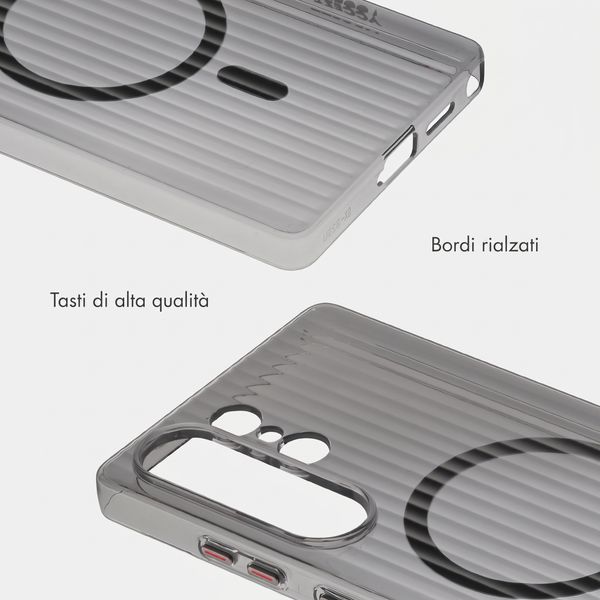 Accezz Cover Lite con MagSafe | Fluted | Samsung Galaxy S25 Ultra - Nero