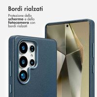Accezz Cover in Pelle con MagSafe Samsung Galaxy S25 Ultra - Nightfall Blue
