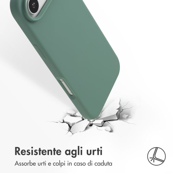 Accezz Cover in silicone liquido con MagSafe Apple iPhone Air - Verde scuro