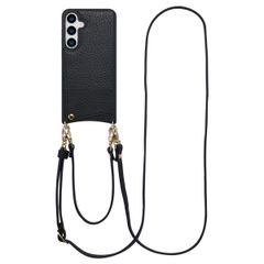 Selencia Cover per telefono Nova con cordino e portacarte Samsung Galaxy S24 Plus / S25 Plus - Nero