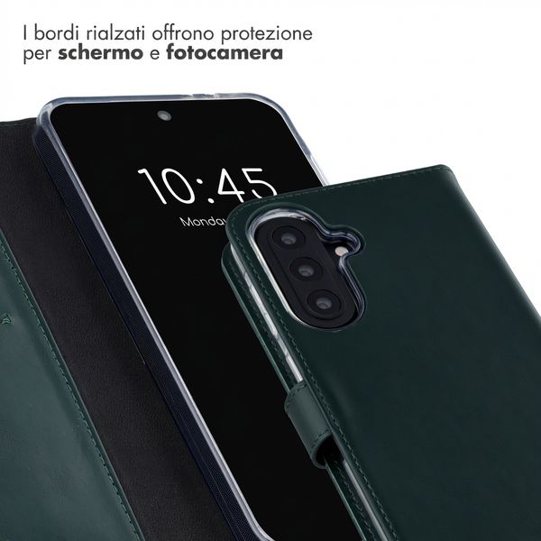 Selencia Cover a libro in vera pelle Samsung Galaxy A57 (5G) - Verde