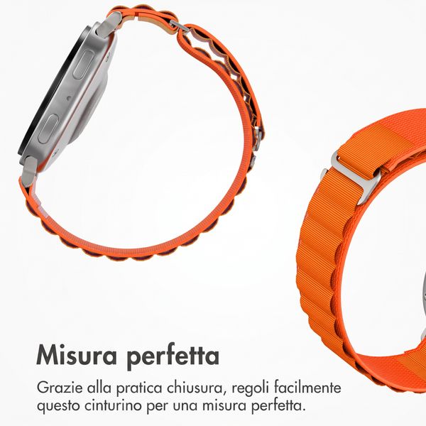 Accezz Cinturino in nylon Alpine Samsung Galaxy Watch 9 (40/44mm) / Watch 8 (40/44mm) / Classic (46mm) - Arancio