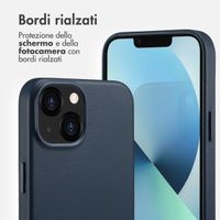 Accezz Cover in Pelle con MagSafe Apple iPhone 13 - Nightfall Blue